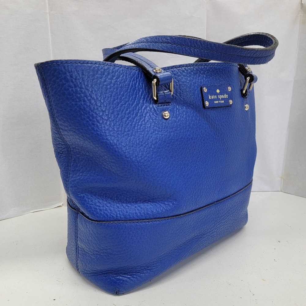 Kate Spade Blue Leather Tote Bag - Picture 4 of 14